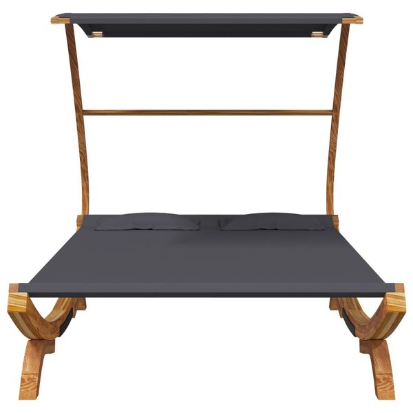 vidaXL loungeseng med baldakin 165x203x138 cm bøjet træ antracitgrå