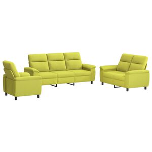vidaXL Sofa S&aelig;t 3 pcs Lys gr&oslash;n Stof