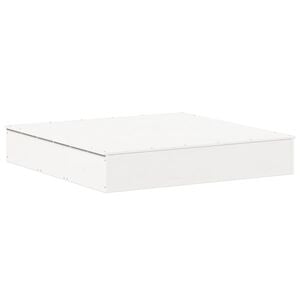 vidaXL sandkasse med låg 111x111x19,5 cm massivt fyrretræ hvid