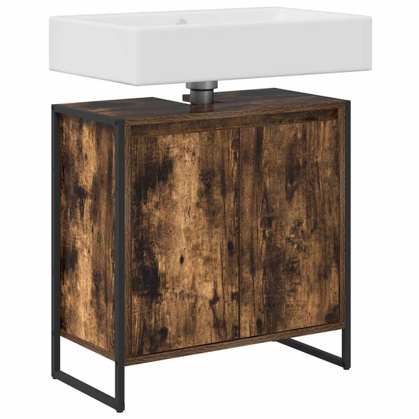 vidaXL Badeværelsesskab Røget Eg 60 x 30 x 60 cm Konstrueret træ