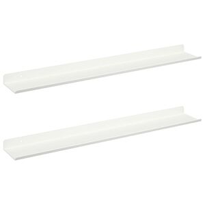 vidaXL Sv&aelig;vende hylde 2 stk. Hvid 60 x 8,5 x 2,5 cm St&aring;l