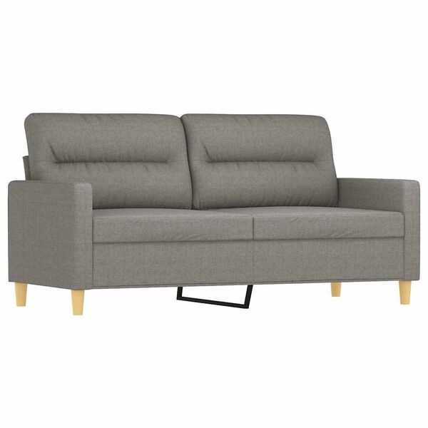 vidaXL 2-personers sofa med puder og hynder 140 cm stof m&oslash;rkegr&aring;