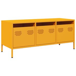 vidaXL tv-bord 101,5x39x43,5 cm koldvalset st&aring;l sennepsgul