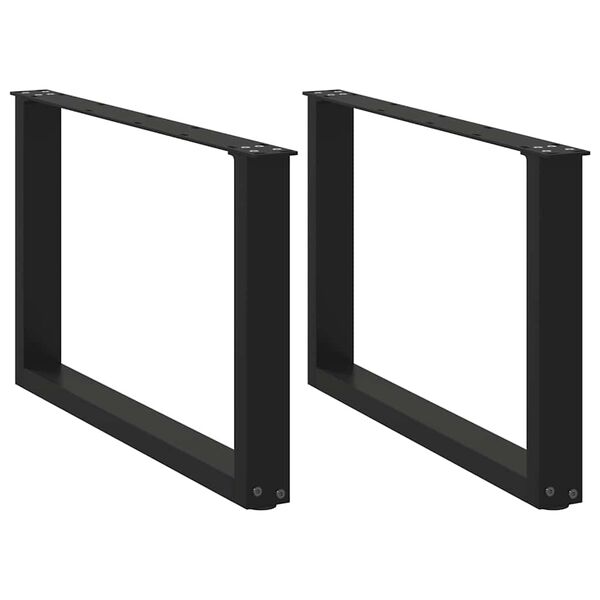 vidaXL sofabordsben U-formet 2 stk. sort 60 x (42-43) cm st&aring;l