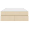 vidaXL Seng med opbevaring og madras Creme 120 x 200 cm Polyester
