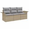 vidaXL Havesofa S&aelig;t 3 stk. Beige Poly rattan