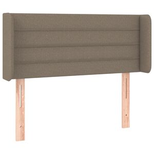 vidaXL sengegavl med kanter 83x16x78/128 cm stof gr&aring;brun