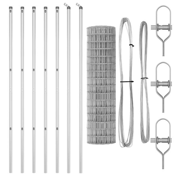 vidaXL Hegn med post S&oslash;lv 1 x 25 m St&aring;l og PVC