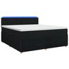 vidaXL Boxmadras med topmadras med hovedg&aelig;rde Sort 180 x 200 cm Stof