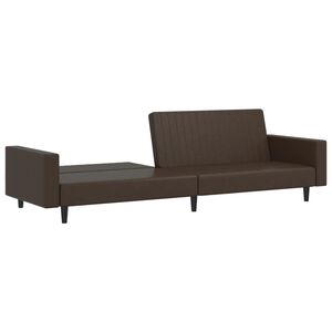 vidaXL 2-personers sovesofa kunstl&aelig;der brun