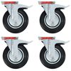 vidaXL drejehjul med dobbelte bremser 4 stk. 200 mm