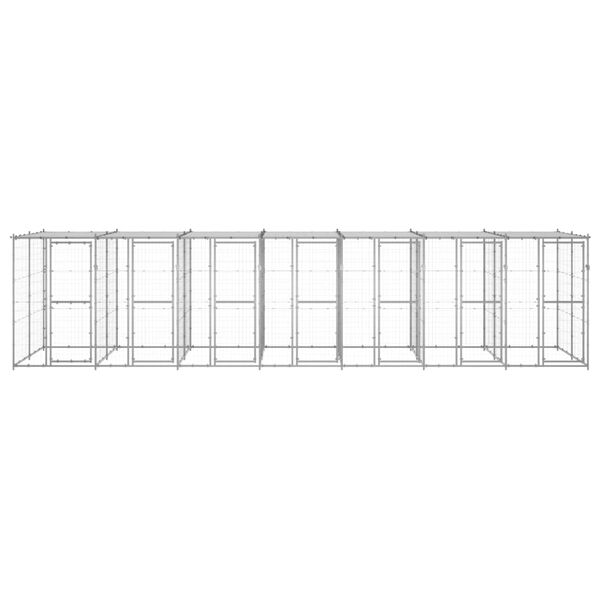 vidaXL udend&oslash;rs hundebur med tag 16,94 m&sup2; galvaniseret st&aring;l