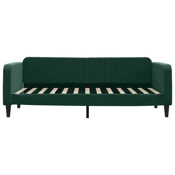 vidaXL daybed 100x200 cm velour m&oslash;rkegr&oslash;n