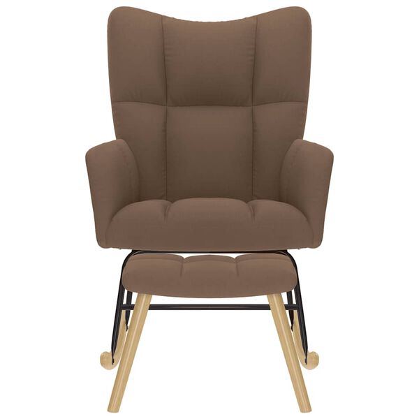 vidaXL gyngestol med fodskammel stof brun