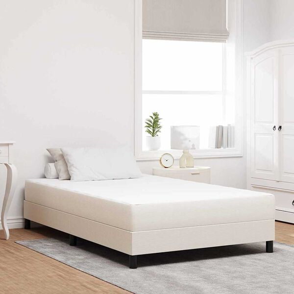 vidaXL Sengemadras med madras Creme 120 x 190 cm Stof