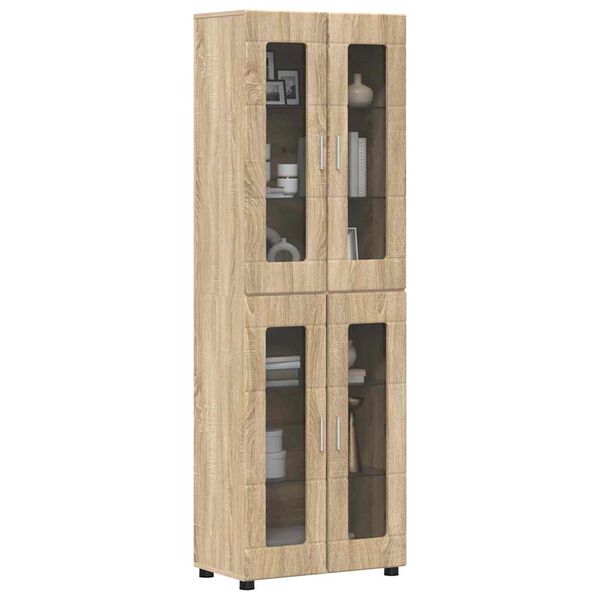vidaXL Highboard FLORIN Sonoma eg 60 x 35 x 182 cm Konstrueret tr&aelig;