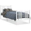 vidaXL sengeramme med sengegavl og fodg&aelig;rde 80x200 cm metal hvid