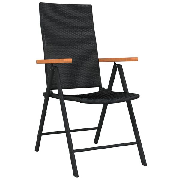 vidaXL spisebordssæt til haven 9 dele sort