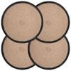 vidaXL Jute d&aelig;kkeservietter 4 stk. Naturfarvet og sort 100% Tossa jute