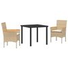 vidaXL Have Spisebordss&aelig;t 3 stk. Beige polyrattan