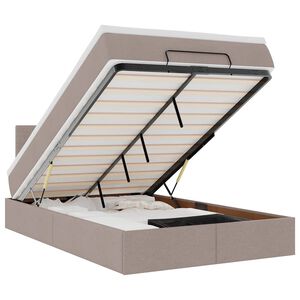 vidaXL osmannisk sengeramme med madras 120x190 cm stof gr&aring;brun