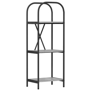 vidaXL Bogreol 3 niveauer 40 x 30 x 109 cm Konstrueret tr&aelig; Gr&aring; Sonoma