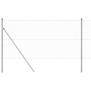 vidaXL Hexagonal hegnsgrundfiks 25 x 1,2 m Galvaniseret st&aring;l S&oslash;lv Mesh