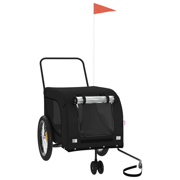 vidaXL cykeltrailer til k&aelig;ledyr oxfordstof og jern sort