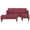 vidaXL Sofa S&aelig;t med pude 2 pcs Vinr&oslash;d Polyester