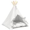 vidaXL K&aelig;ledyrstepee med pude Hvid 40 x 40 x 50 cm Polyester