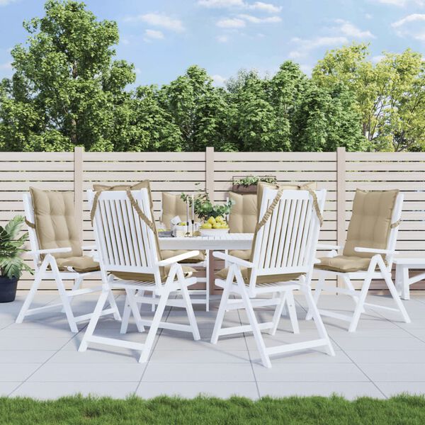 vidaXL stolehynder m. høj ryg 6 stk. oxfordstof beige