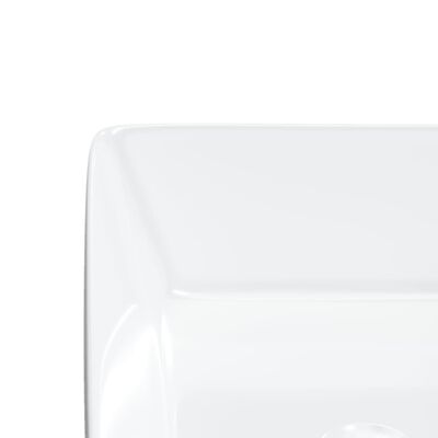 vidaXL håndvask 48x37x13 cm keramik rektangel hvid