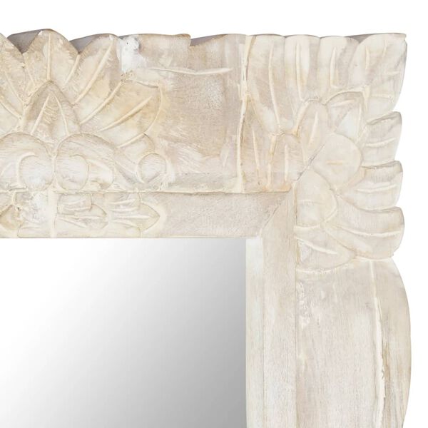 vidaXL spejl 110x50 cm massivt mangotræ hvid