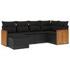 vidaXL sofas&aelig;t til haven 6 dele med hynder polyrattan sort