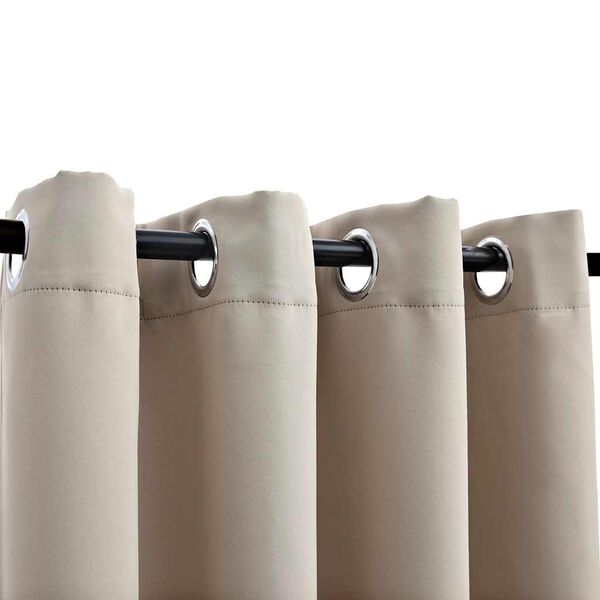 vidaXL m&oslash;rkl&aelig;gningsgardin med metalringe 290 x 245 cm beige