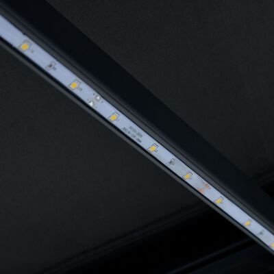 vidaXL markise m. LED-lys 450x300 cm manuel betjening antracitgrå