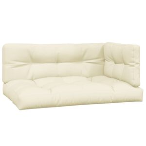 vidaXL pallehynder 3 stk. stof cremefarvet