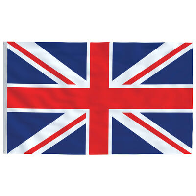 vidaXL Storbritannien flag og flagstang 6,23 m aluminium