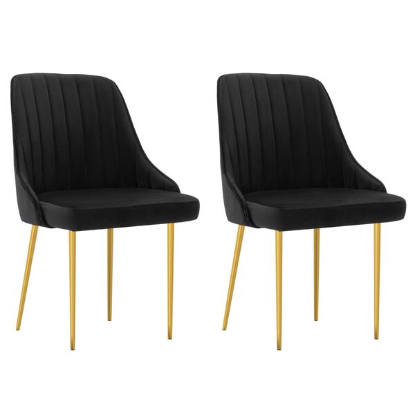 vidaXL spisebordsstole 2 stk. fl&oslash;jl sort