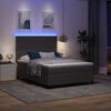 vidaXL LED Box Spring Bed Lys Gr&aring; og Hvid 160 x 200 cm Velourstof