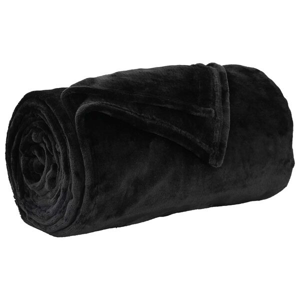 vidaXL Kastet&aelig;pper 6 pcs Sort 220 x 240 cm Fleece