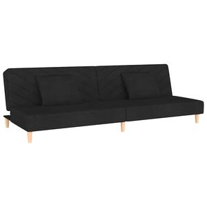 vidaXL 2-personers sovesofa med 2 puder stof sort