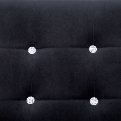 vidaXL 2-personers sofa med armlæn krom og velour sort