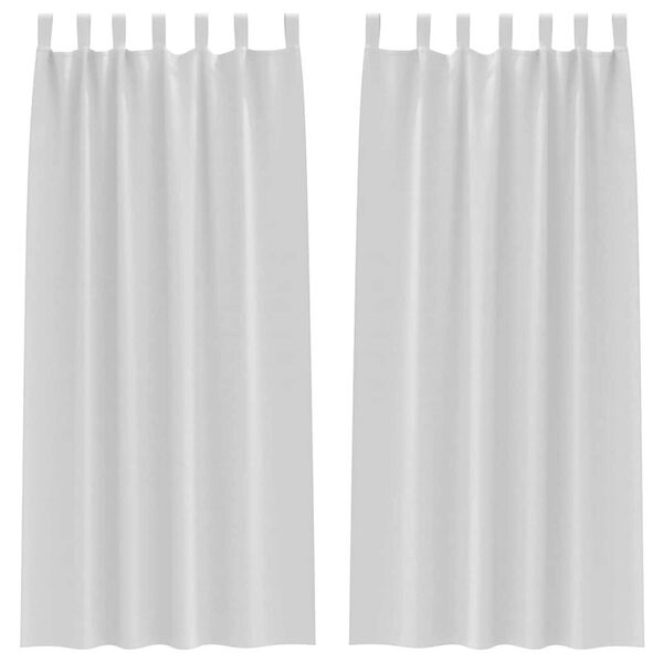 vidaXL Mørklægningsgardiner med ringe 2 pcs Bleg Grå 245 x 140 cm