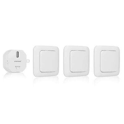 Smartwares sæt med lyskontakter til soveværelse 8x8x1,7 cm hvid