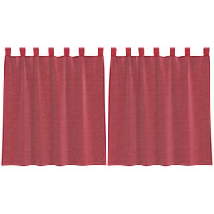 vidaXL voile-gardiner med l&oslash;kker 2 stk. 140x140 cm vinr&oslash;d
