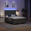 vidaXL LED Box Spring Bed med madras M&oslash;rkegr&aring; 140 x 200 cm Stof