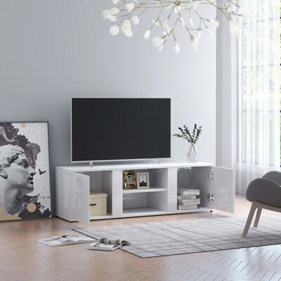 vidaXL tv-bord 120x34x37 cm konstrueret træ hvid højglans