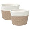 vidaXL opbevaringskurve 2 stk. &Oslash;24x18 cm bomuld brun og hvid