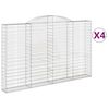vidaXL buede gabionkurve 4 stk. 300x30x180/200 cm galvaniseret jern